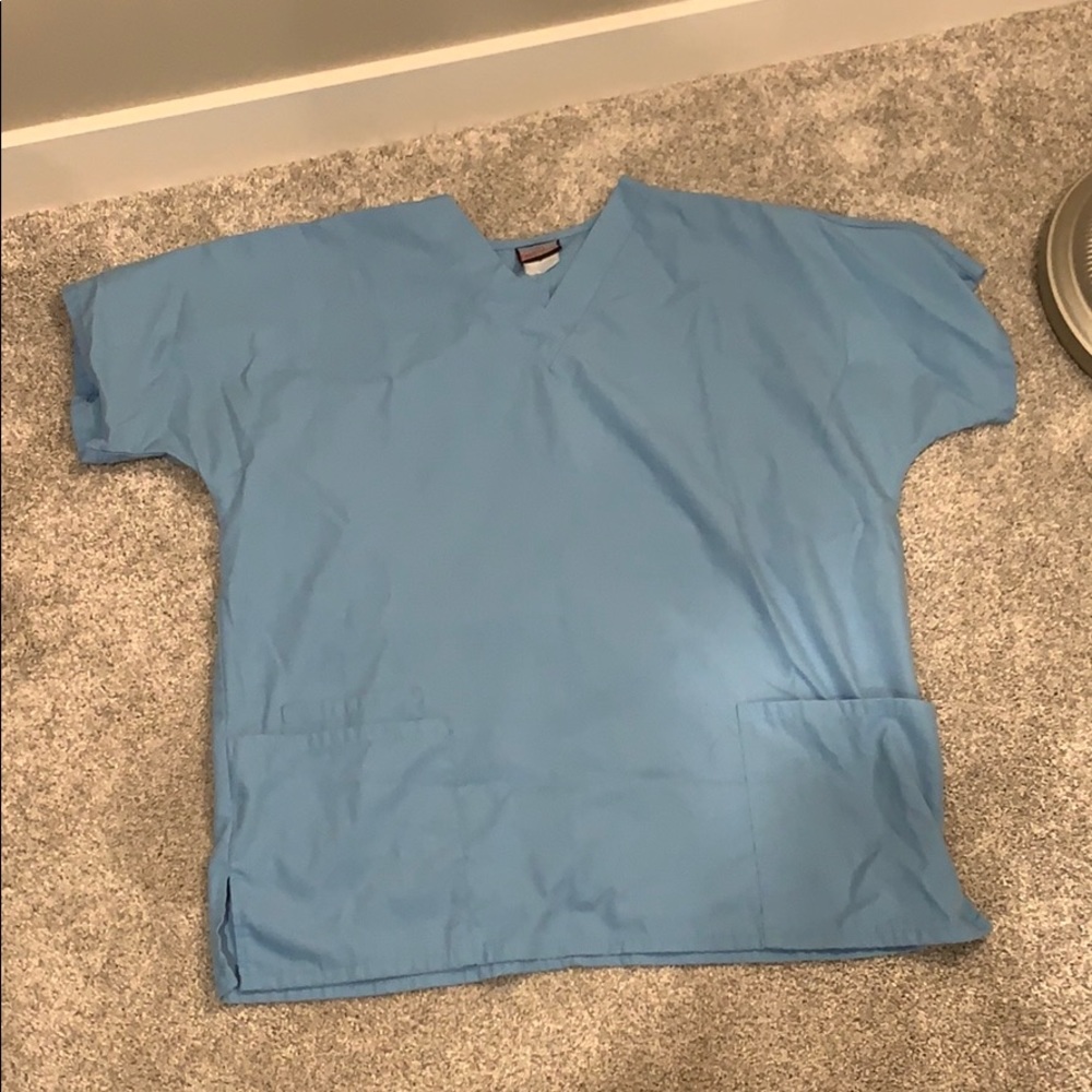 Simple Blue Scrub Top